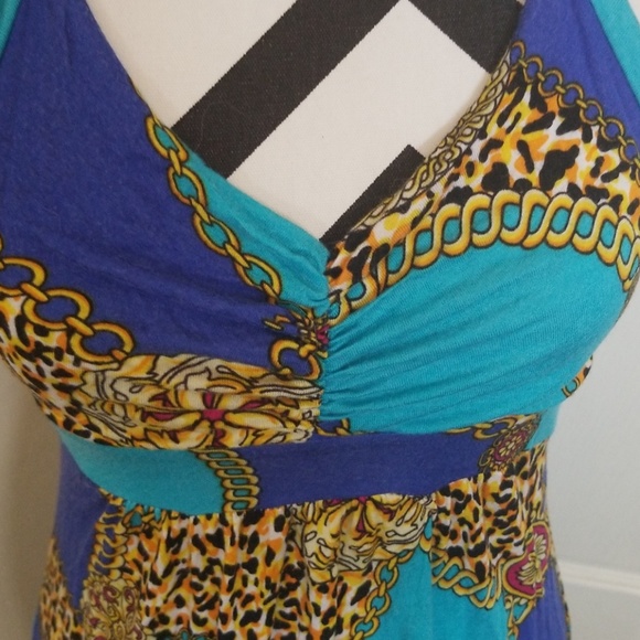 Turquoise Leopard Chain Maxi - Picture 2 of 4